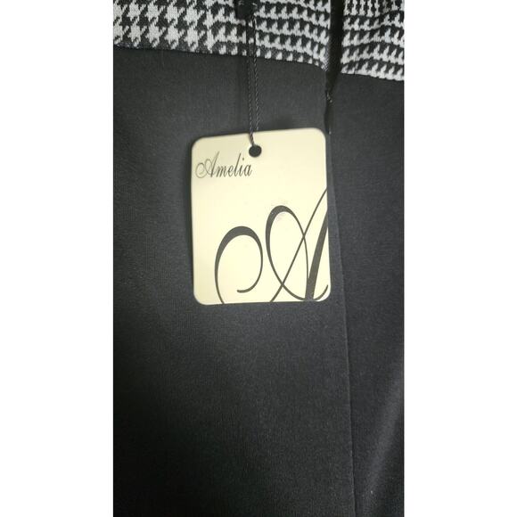 NEW Amelia NY Houndstooth plaid check Pin Up Dress midi XS 50s retro whimsygoth - Picture 4 of 8